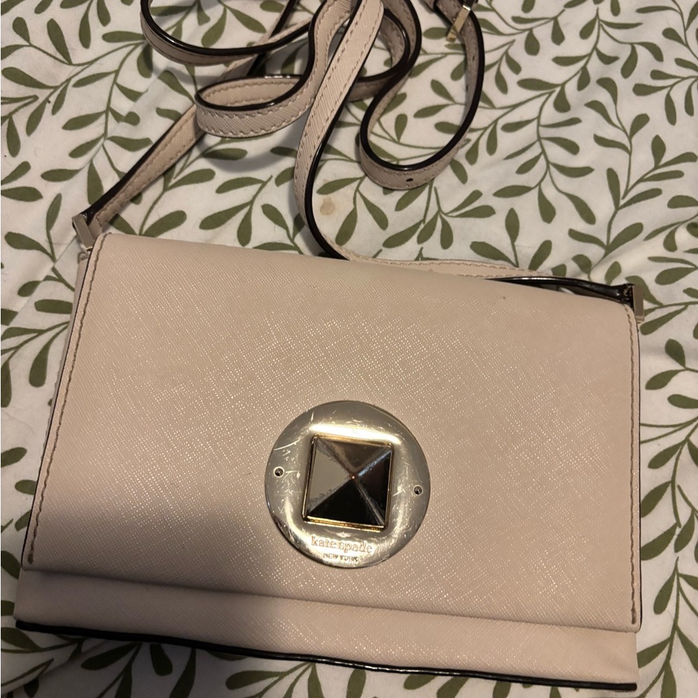 Kate Spade Light Pink Crossbody Bag with Silver Accent